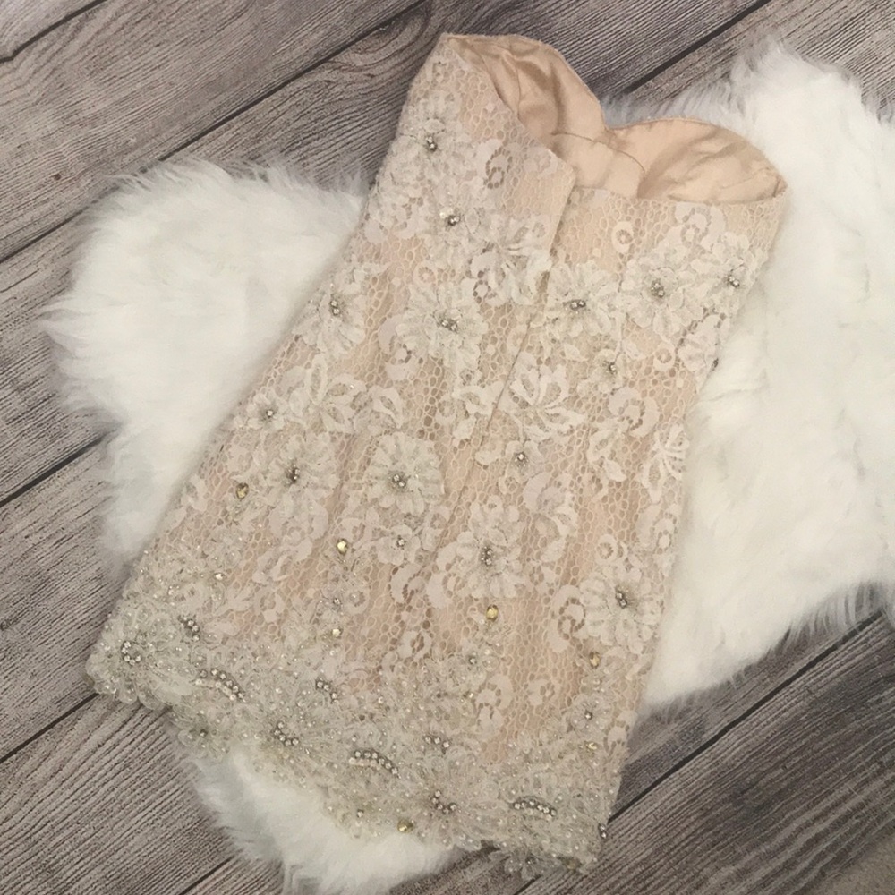 Jovani beaded lace short dress - Picture 4 of 9